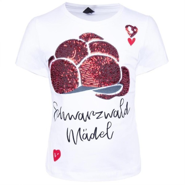 Schwarzwald Mädel Shirt mit Pailletten Bollenhut