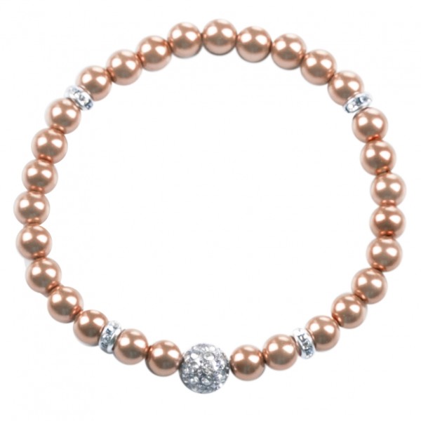 Armband Perle mit silbernen Einlagen
